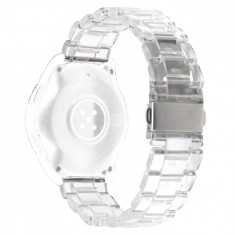 Curea polimer, compatibila Garmin Forerunner 245, telescoape Quick Release, Transparent Effect