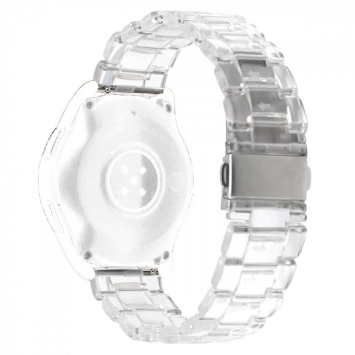 Curea polimer, compatibila cu Samsung Gear 2 Neo, Telescoape QR, 22mm, Transparent Effect