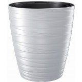 Ghiveci Decorativ Alb Rotund 29.6x32.9 cm Prosperplast Maze, Plastic, Gradina, Interior/Exterior