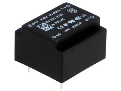 Transformator PCB &amp;icirc;ncapsulat 230VAC 18V foto