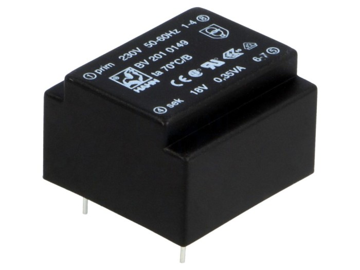 Transformator PCB &icirc;ncapsulat 230VAC 18V