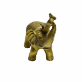 Statueta feng shui din alama elefant cu trompa ridicata si ru yi 14cm