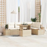 Cumpara ieftin Set de canapele pentru grădină 6 pcs Bej Rattan poli