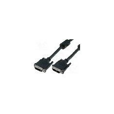 Cablu DVI - DVI, din ambele par&#355;i, DVI-D (24+1) mufa, 5m, negru, ASSMANN - AK-320101-050-S