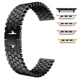 Cumpara ieftin Curea metalica, compatibila Apple Watch 9|8|7|6|5|4|3|2|1 Series, 41mm|40mm|38mm, telescoape QR, 18.4cm, Negru