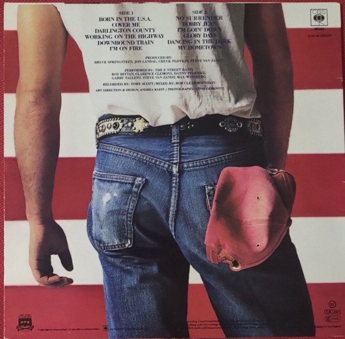 Bruce Springsteen &ndash; Born In The U.S.A., LP, UK, 1984 , stare excelenta (VG+)