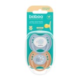 Suzeta Rotunda din Latex Calmy Baboo - Bleu, 2 bucati, 6 luni+