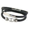 Bratara pentru barbati din piele sintetica, negru, Bratari piele