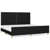 Cumpara ieftin Cadru de pat fara saltea, negru, 200x200 cm, textil