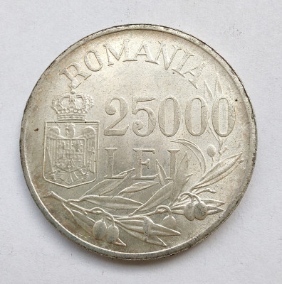 Romania - 25000 Lei 1946 - Argint - (#6A) foto