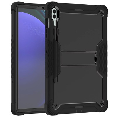 [Pachet 360&amp;Atilde;&amp;sbquo;&amp;Acirc;&amp;deg;] Husa + folie sticla Samsung Galaxy Tab S9 FE Plus Techsuit Rugged TabShell, negru foto
