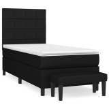 Cumpara ieftin Pat box spring cu saltea, negru, 80x200 cm, textil