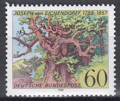 Germania 1988 - 200 de ani de la nașterea lui Joseph von Eichendorff, poet, MNH foto