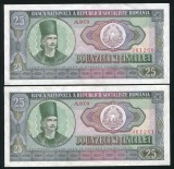 q816 PERECHE CONSECUTIVA RSR 25 LEI 1966 APROAPE NECIRCULATA aUNC doar cu urme de manipulare
