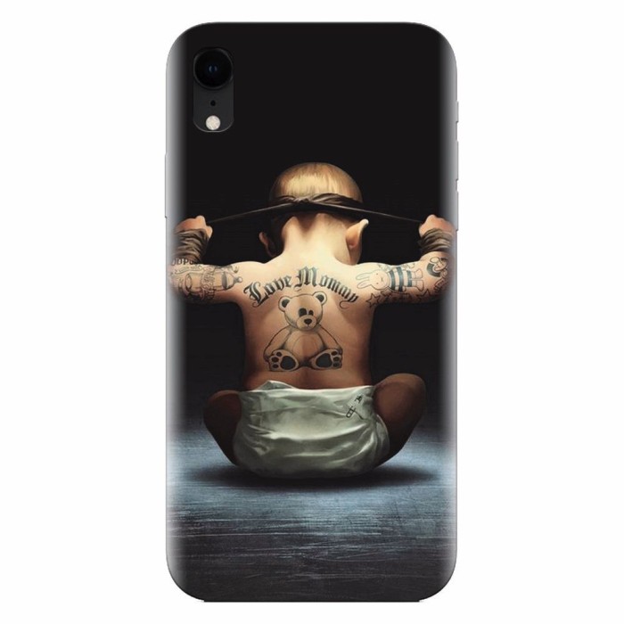 Husa silicon pentru Apple Iphone XR, Body Builder Cute Baby Tattoo Husa silicon pentru Apple Iphone XR, Body Builder Cute Baby Tattoo