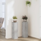 Suport de plante, 2 buc., gri beton, 17x17x60 cm lemn prelucrat