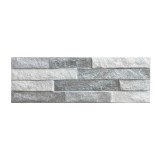 Gresie exterior / interior portelanata fatada Tosal Grey, 17 x 52 cm, gri, mata, imitatie piatra