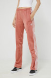 Adidas Originals pantaloni de trening femei, culoarea portocaliu, cu imprimeu