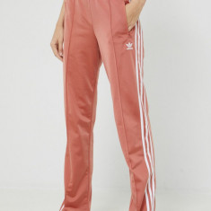 adidas Originals pantaloni de trening femei, culoarea portocaliu, cu imprimeu