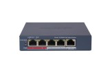 Switch PoE Hikvision DS-3E1105P-EI M(V2), 4 10 100 Mbps PoE port,1 10 100 Mbps RJ45 port, Total PoE Power Budget 45W, Support 802.1Q VLAN, capacitate: