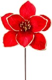 Floare decorativa Craciun MagicHome, magnolie rosie, 19 cm