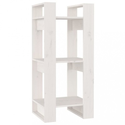 Biblioteca/Separator camera, alb, 41x35x91 cm, lemn masiv pin foto