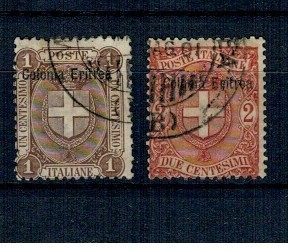 Eritrea Italiana 1899 - Uzuale, Mi.No12,13 stampilate foto