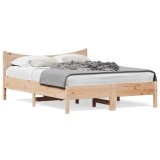 Gossi cadru de pat fara saltea, 135x190 cm, lemn masiv de pin