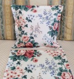 Set 2 Fete de Perne Vintage, Decorative din bumbac cu model floral imprimat