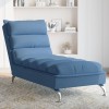 VidaXL Șezlong cu perne, albastru, material textil 379474