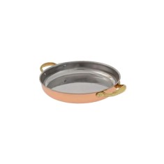Bratpfanne, Kupferpfanne mit Griffen - aus Kupfer und Messing, 18cm