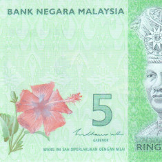 Bancnota Malaezia 5 Ringgit ( 2021) - P52c UNC ( polimer )