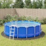 vidaXL Acoperire geotextil piscină, gri deschis, &Oslash;500 cm, poliester