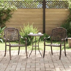 vidaXL Scaun pentru Grădină 2 pcs Bronz 55 x 56.5 x 91cm Aluminiu 42002370