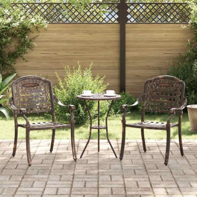 vidaXL Scaun pentru Grădină 2 pcs Bronz 55 x 56.5 x 91cm Aluminiu 42002370 foto