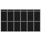 Perete de afișaj pliabil cu 18 panouri, negru, 362 x 200 cm