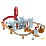 Tren Hot Wheels Multicolor, Set Trenulet Lemn, 3 ani+, Baieti/Fete/Unisex, Invatare Forme Geometrice, 22 Piese