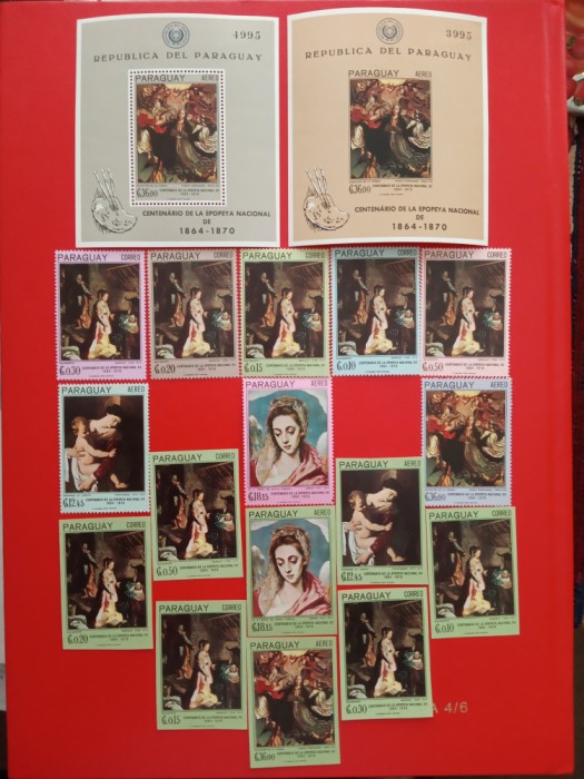 PARAGUAY, PICTURI - COLIȚE + SERIE COMPLETĂ PERF./IMPERF. MNH