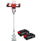 Einhell TP-MX 18-2 Li BL PXC + Twinpack CB - Masina de amestecat 120 mm + Set 2 acumulatori Li-Ion 18 V 2.5 Ah
