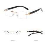 Ochelari Vintage Retro Lemn Stil Cartier Ray Ban - Rame Ochelari Fara Dioptrii - Design Elegant, Claritate Vizuala