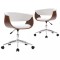 Scaune de bucatarie pivotante, 2 buc., alb, piele artificiala