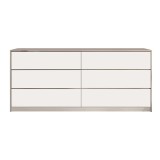 Cumpara ieftin Comoda Kuanger cu sertare alb-natur 120x40x70 cm