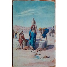 Carte postala, egipteni la lucru, peirioada interbelica