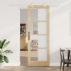 Set Ușă Glisantă cu Hardware 83x232 cm Lemn Masiv Pin