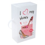 Cutie Depozitare Pantofi Young Soul, 18x10x30.5cm, Plastic, Multicolor, Organizator Pantofi cu Maner