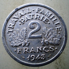 1.104 FRANTA VICHY WWII 2 FRANCS FRANCI 1943