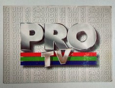 veche carte postala de colectie emblema PRO TV sloganul Te uiti si castigi foto