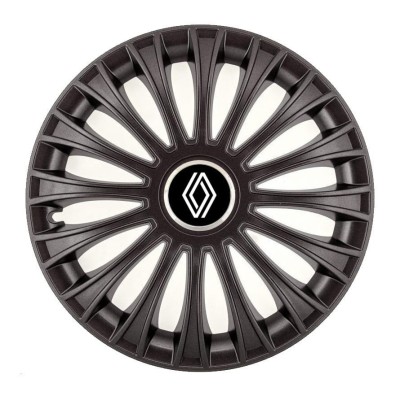 Set 4 capace roti pentru Renault Nou, model Dino Black, R15 foto