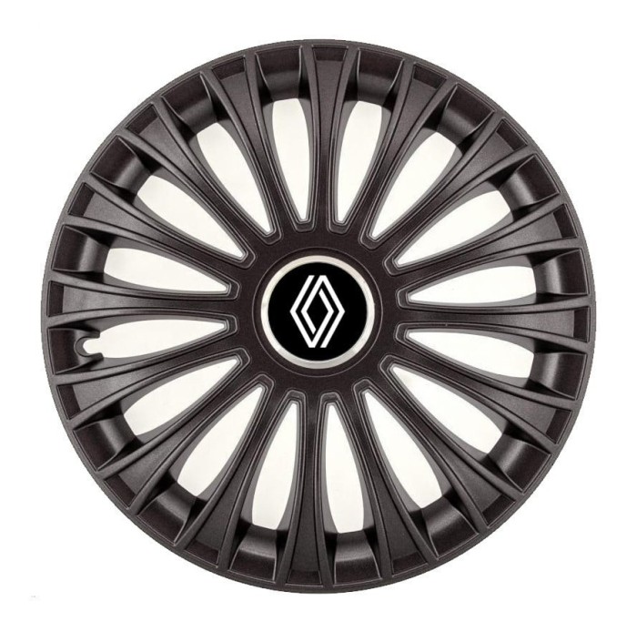 Set 4 capace roti pentru Renault Nou, model Dino Black, R15