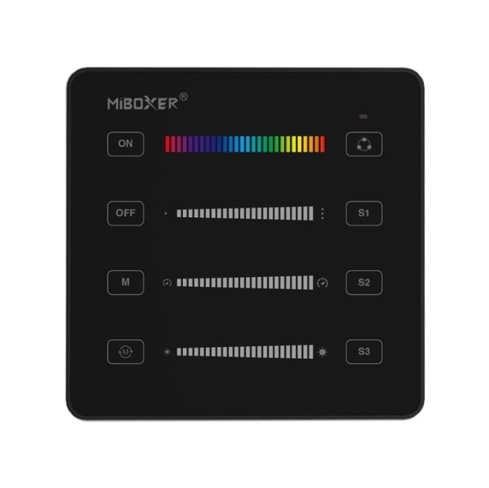 Telecomanda control dispozitive multiple MiBoxer B6-B, RF 2.4GHz, 2xAAA, 86x86x15mm, control de la distanta 30m, scene, negru
